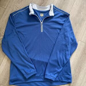 Luxury performance blue quarter zip